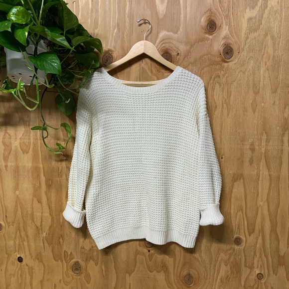 Sweaters - 3/$30 Cream Off White Knit Pullover Sweater